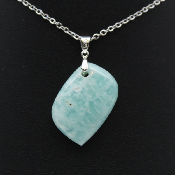 Pendentif amazonite en forme de flamme