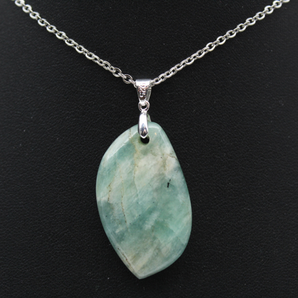 Pendentif amazonite en forme de flamme