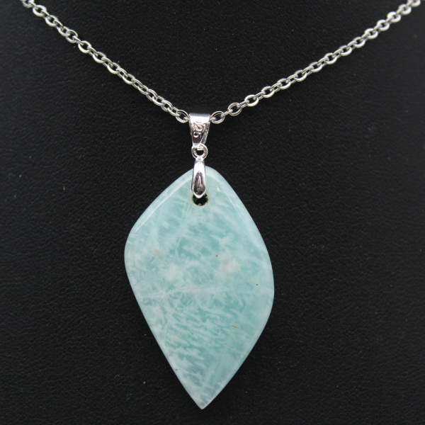 Pendentif amazonite en forme de flamme