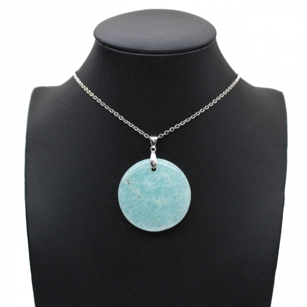 Pendentif amazonite de forme ronde