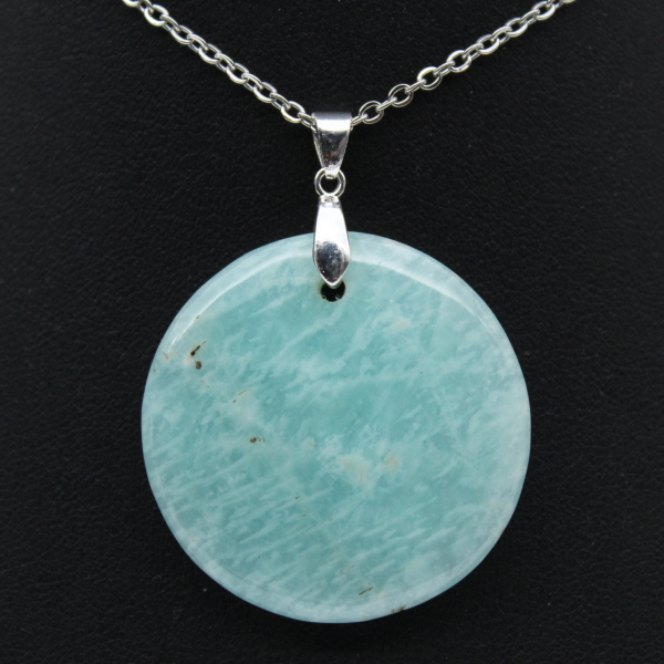 Pendentif amazonite de forme ronde