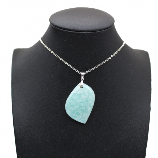 Pendentif amazonite en forme de flamme