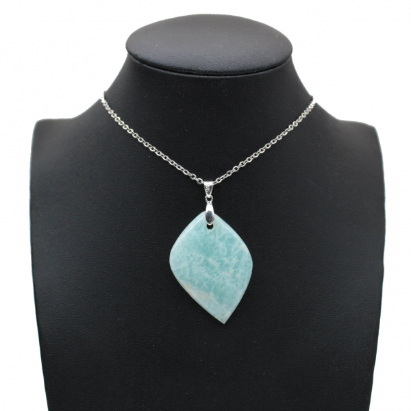 Pendentif amazonite en forme de flamme