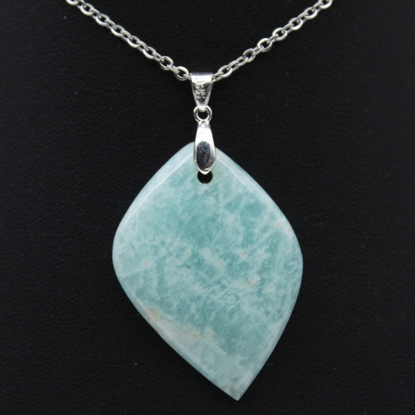 Pendentif amazonite en forme de flamme