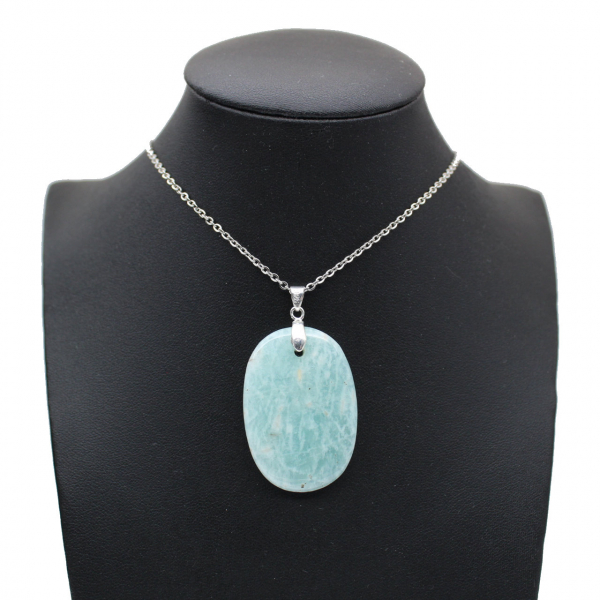 Pendentif amazonite de forme ovale