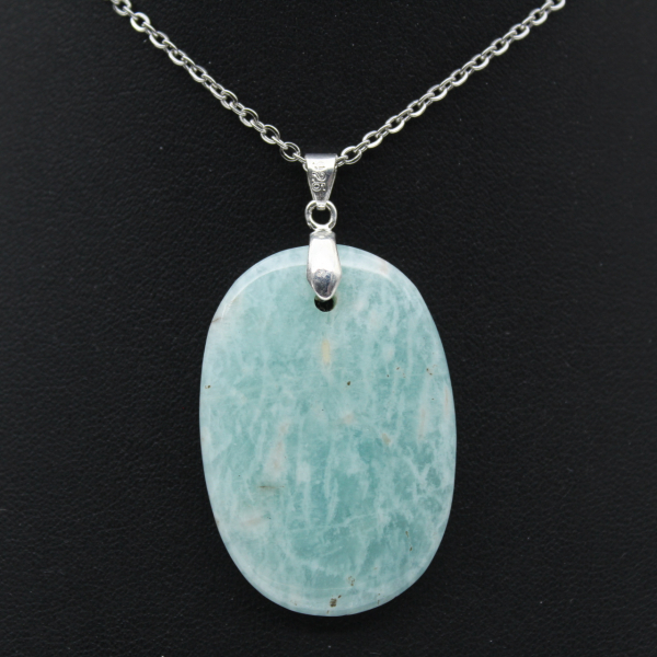 Pendentif amazonite de forme ovale