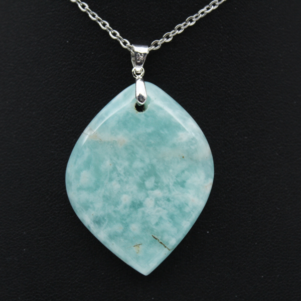 Pendentif amazonite en forme de flamme