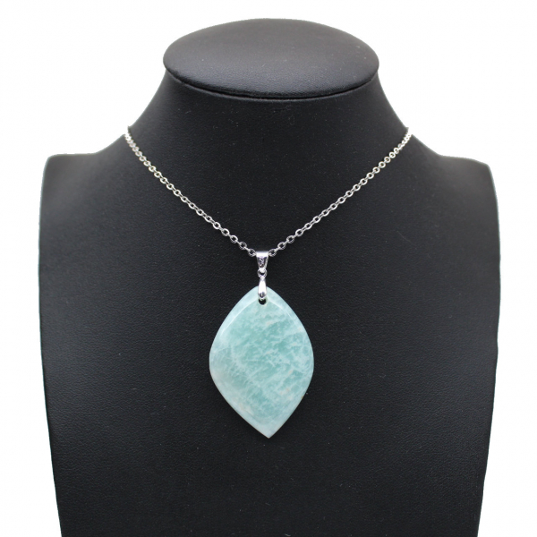 Pendentif amazonite en forme de flamme