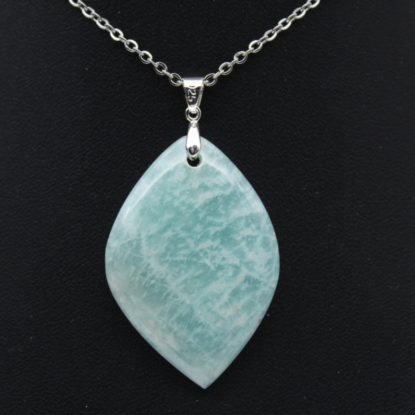 Pendentif amazonite en forme de flamme