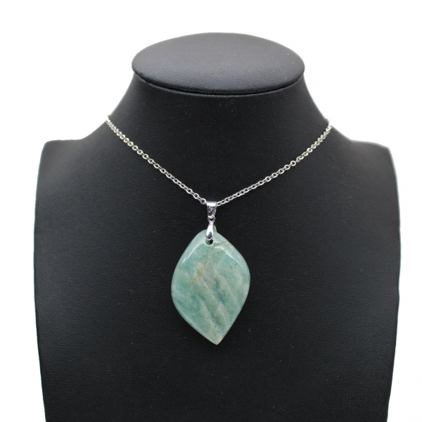 Pendentif amazonite en forme de flamme