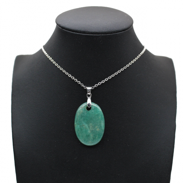 Pendentif amazonite de forme ovale