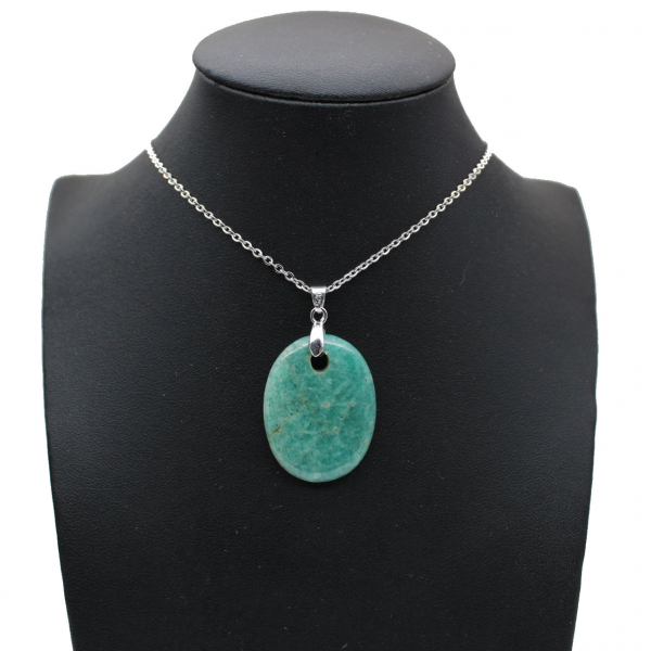 Pendentif amazonite de forme ovale