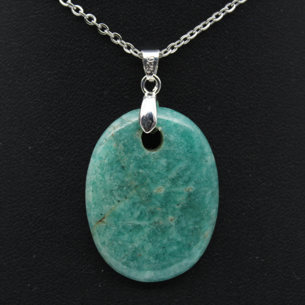 Pendentif amazonite de forme ovale