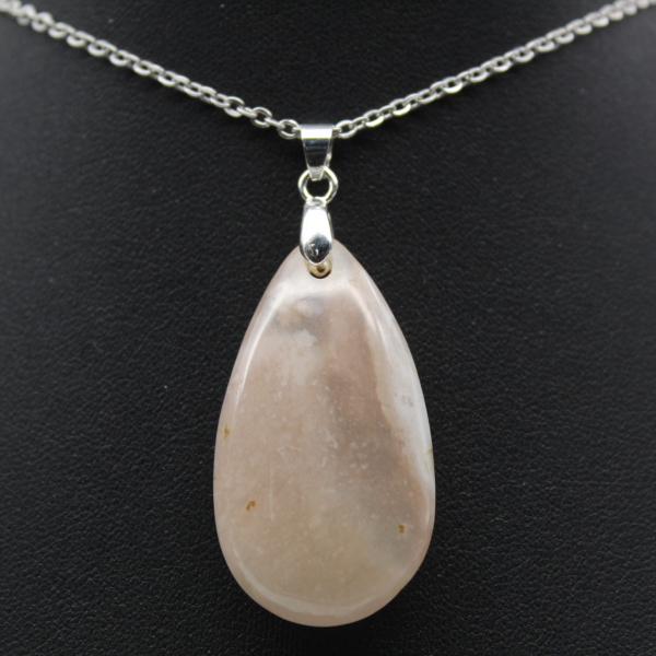 Pendentif goutte en agate fleur