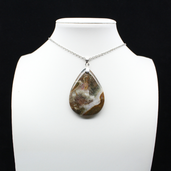 Pendentif goutte en jaspe impérial