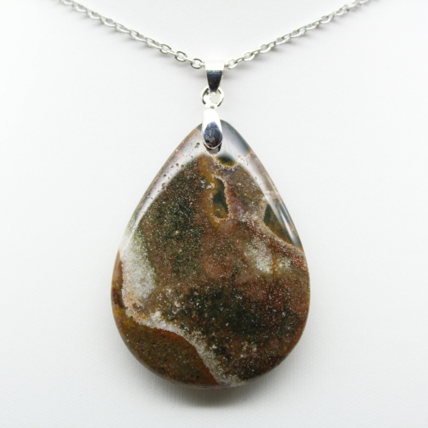 Pendentif goutte en jaspe impérial