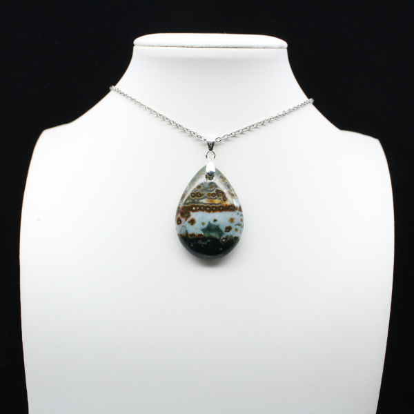 Pendentif goutte en jaspe impérial