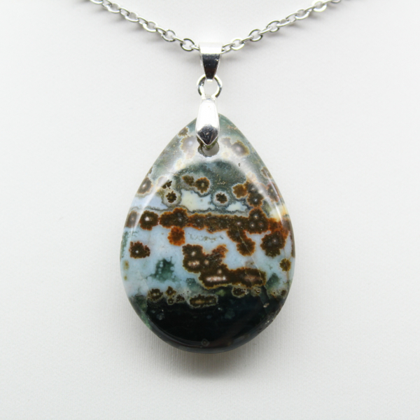 Pendentif goutte en jaspe impérial