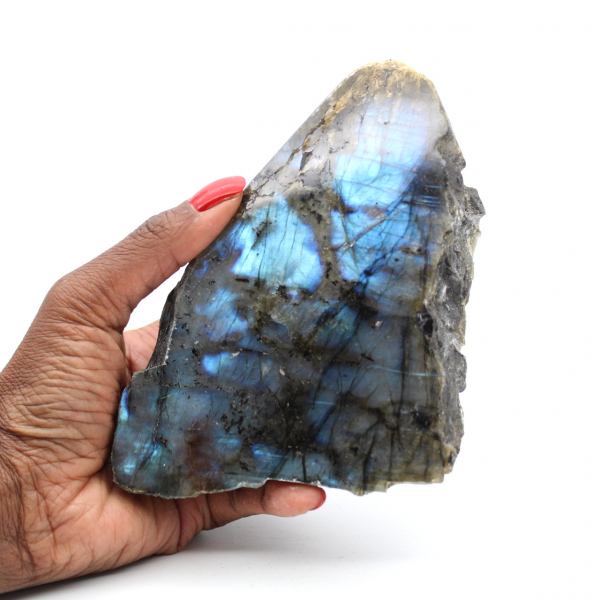 Labradorite blanche une face polie naturelle de collection
