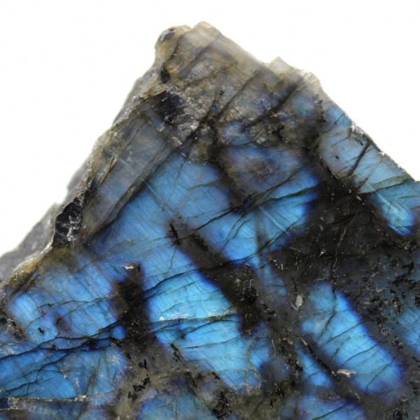 Labradorite blanche une face polie naturelle de collection