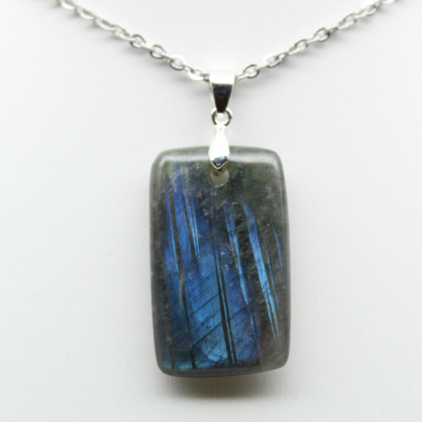 Pendentif rectangle en labradorite