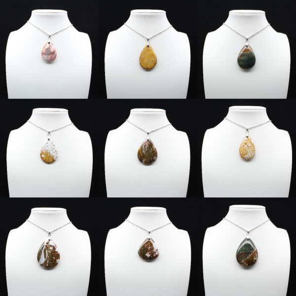 Pendentif goutte en jaspe impérial