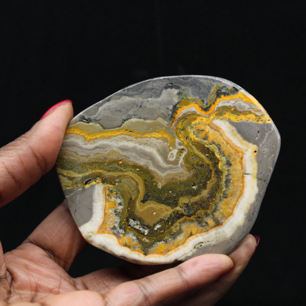 Ornement Poli Jaspe Bumblebee Indonésie Rare