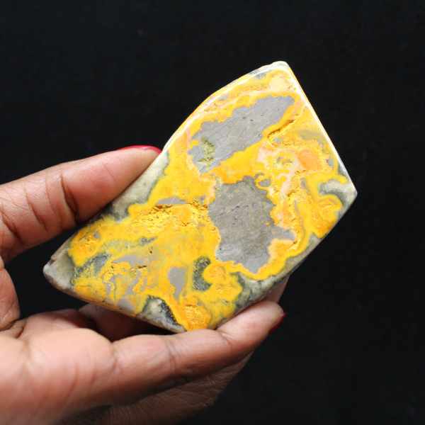 Jaspe Bumblebee Ornement Poli Unique Indonésie