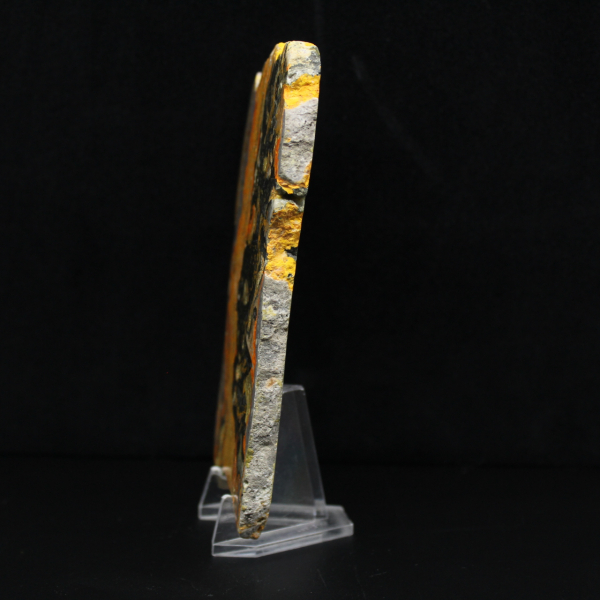 Tranche allongée de Jaspe Bumblebee poli