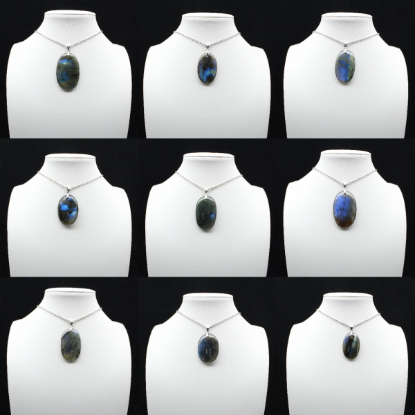 Pendentif ovale en Labradorite