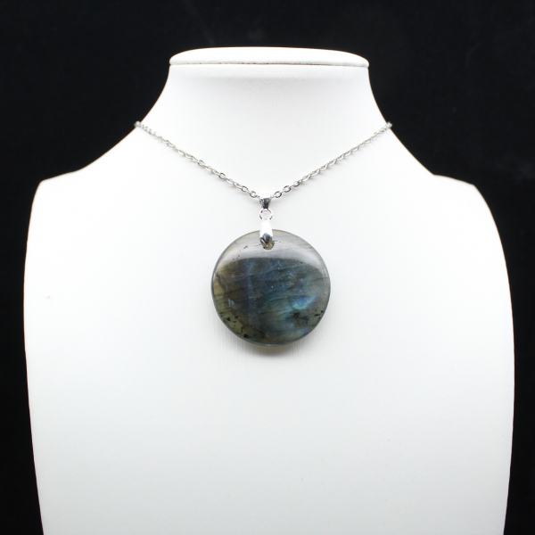 Pendentif rond en labradorite