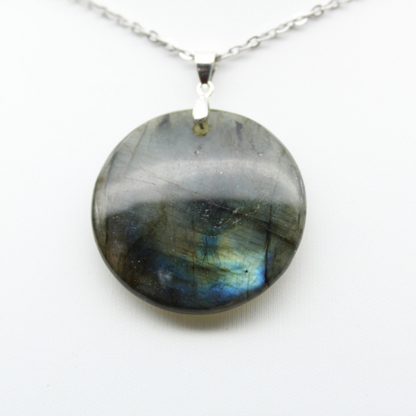 Pendentif rond en labradorite
