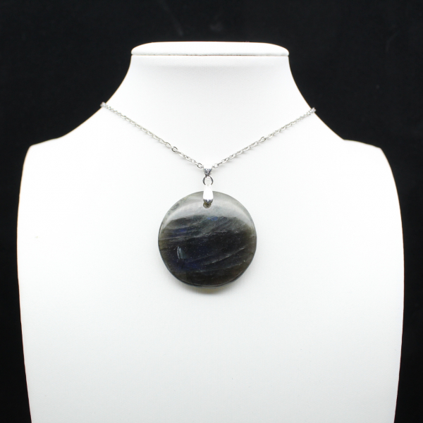Pendentif rond en labradorite