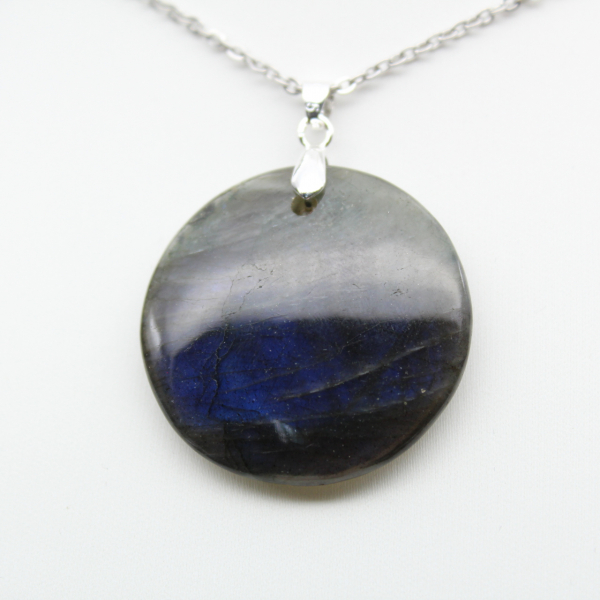Pendentif rond en labradorite