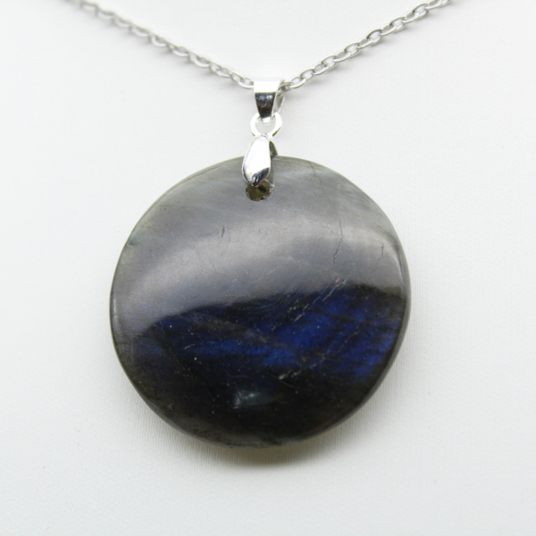 Pendentif rond en labradorite