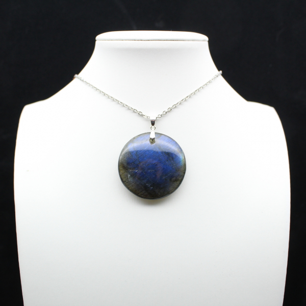 Pendentif rond en labradorite