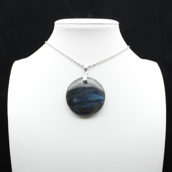 Pendentif rond en labradorite