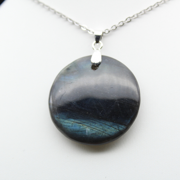 Pendentif rond en labradorite