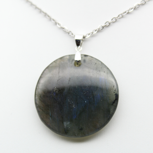 Pendentif rond en labradorite