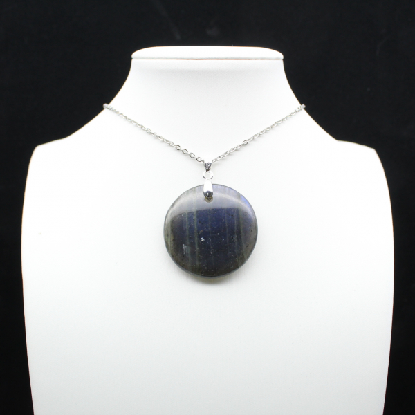 Pendentif rond en labradorite