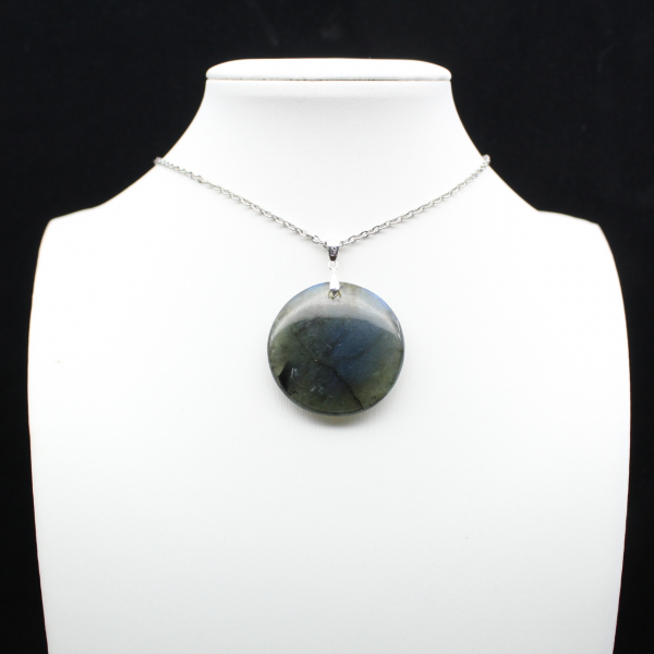Pendentif rond en labradorite