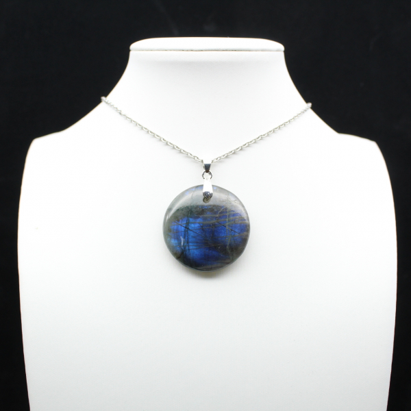Pendentif rond en labradorite