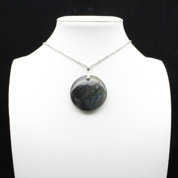 Pendentif rond en labradorite
