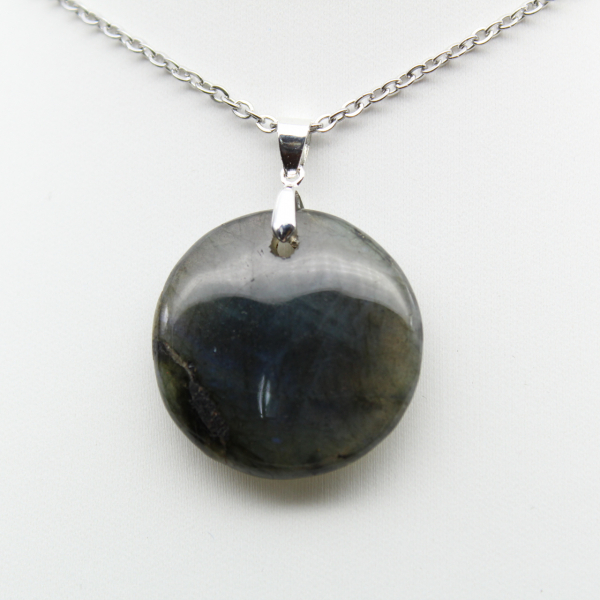 Pendentif rond en labradorite