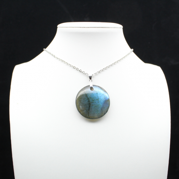 Pendentif rond en labradorite