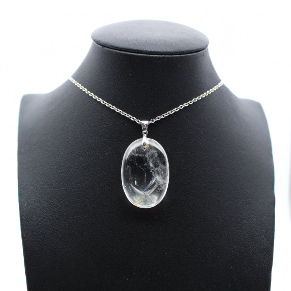 Pendentif en pierre de cristal de roche