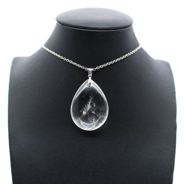 Pendentif en pierre de cristal de roche