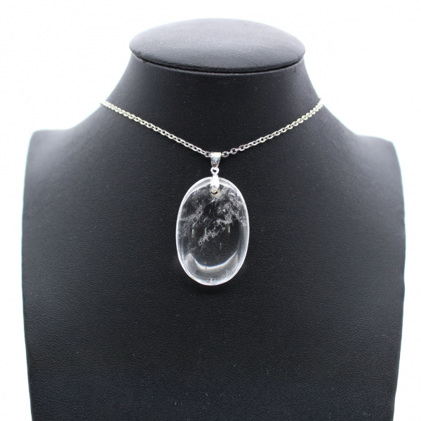 Pendentif en pierre de cristal de roche