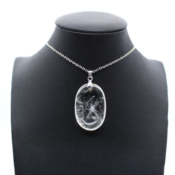 Pendentif en pierre de cristal de roche