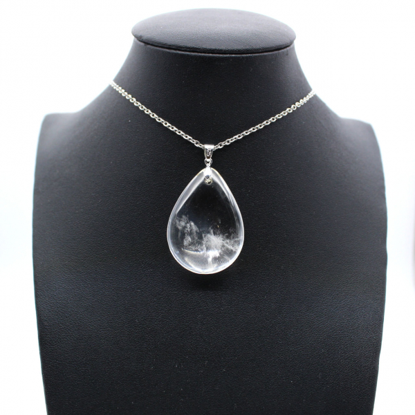 Pendentif en pierre de cristal de roche